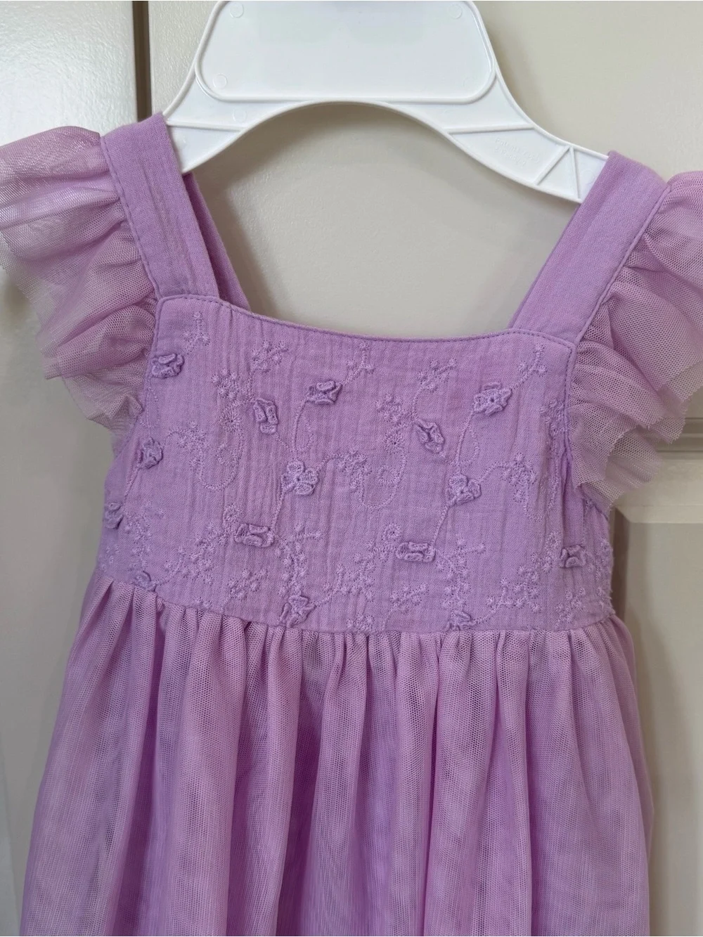 Cat & Jack Lavender Tulle Dress with Ruffle Sleeves